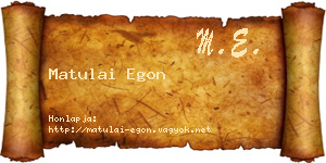 Matulai Egon névjegykártya
